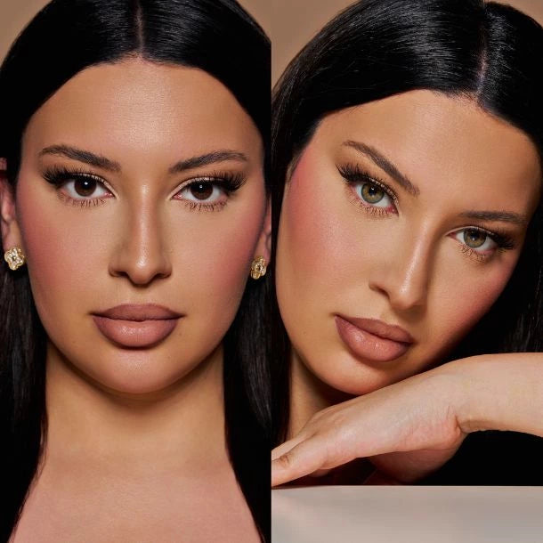 Grüne Kontaktlinsen mit Blauem Rand und Hellbraunem Mitte