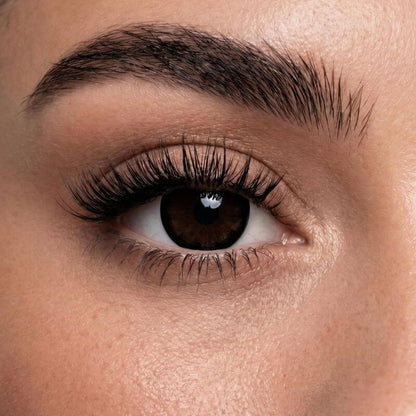 Jasmine Black Edge contact lens on eye with a defined black limbal ring and natural iris enhancement